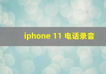 iphone 11 电话录音